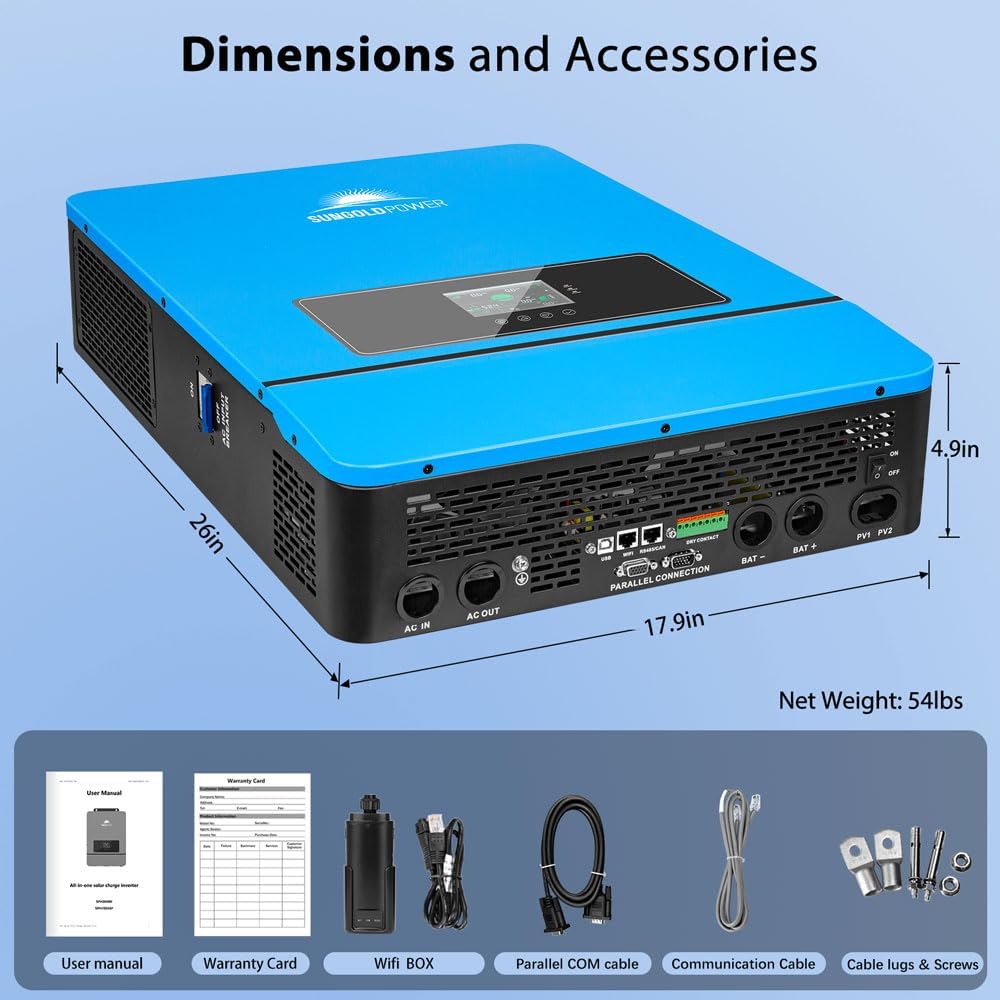 Inversor Solar 10000W 48V 2 Controladores solares MPPT Integrados