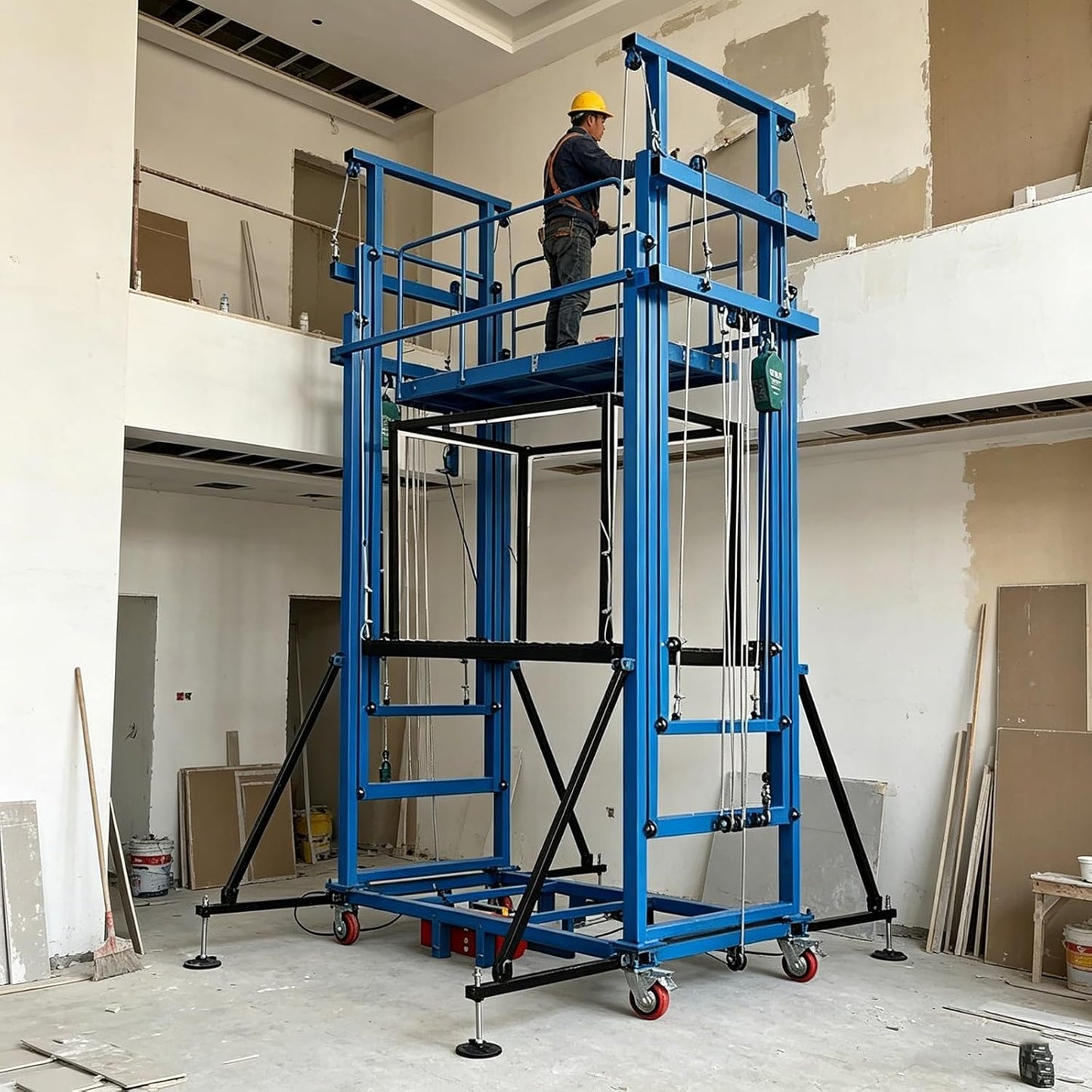 Plataforma de andamio plegable eléctrica, plataforma de elevación móvil