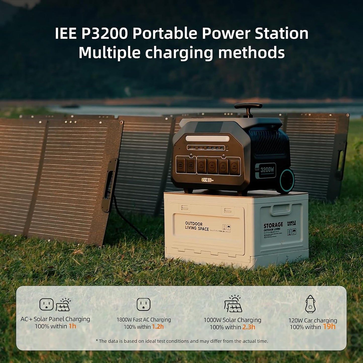 Estación de energía portátil P3200, 2048 Wh LiFePO4 Generador solar