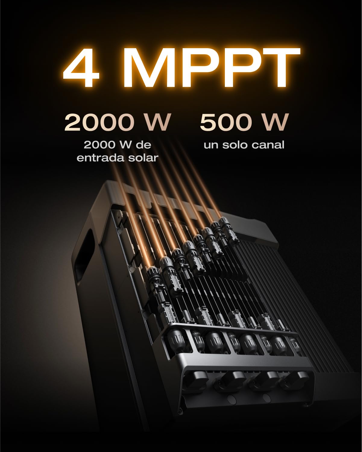 kit solar con 2 paneles solares de 400 W, entrada solar de 2800 W (4 MPPT)