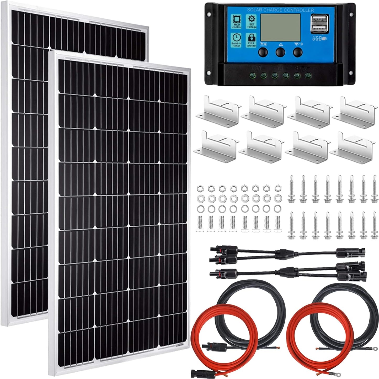 Kit de panel solar de 200 W 12/24 V para casa rodante, barco