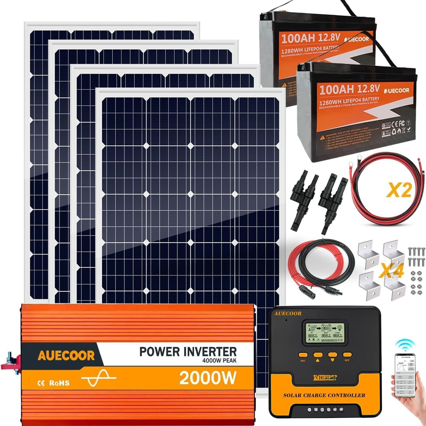 Kit completo de panel solar de 1,92 KWH para sistema solar de RV fuera de la red