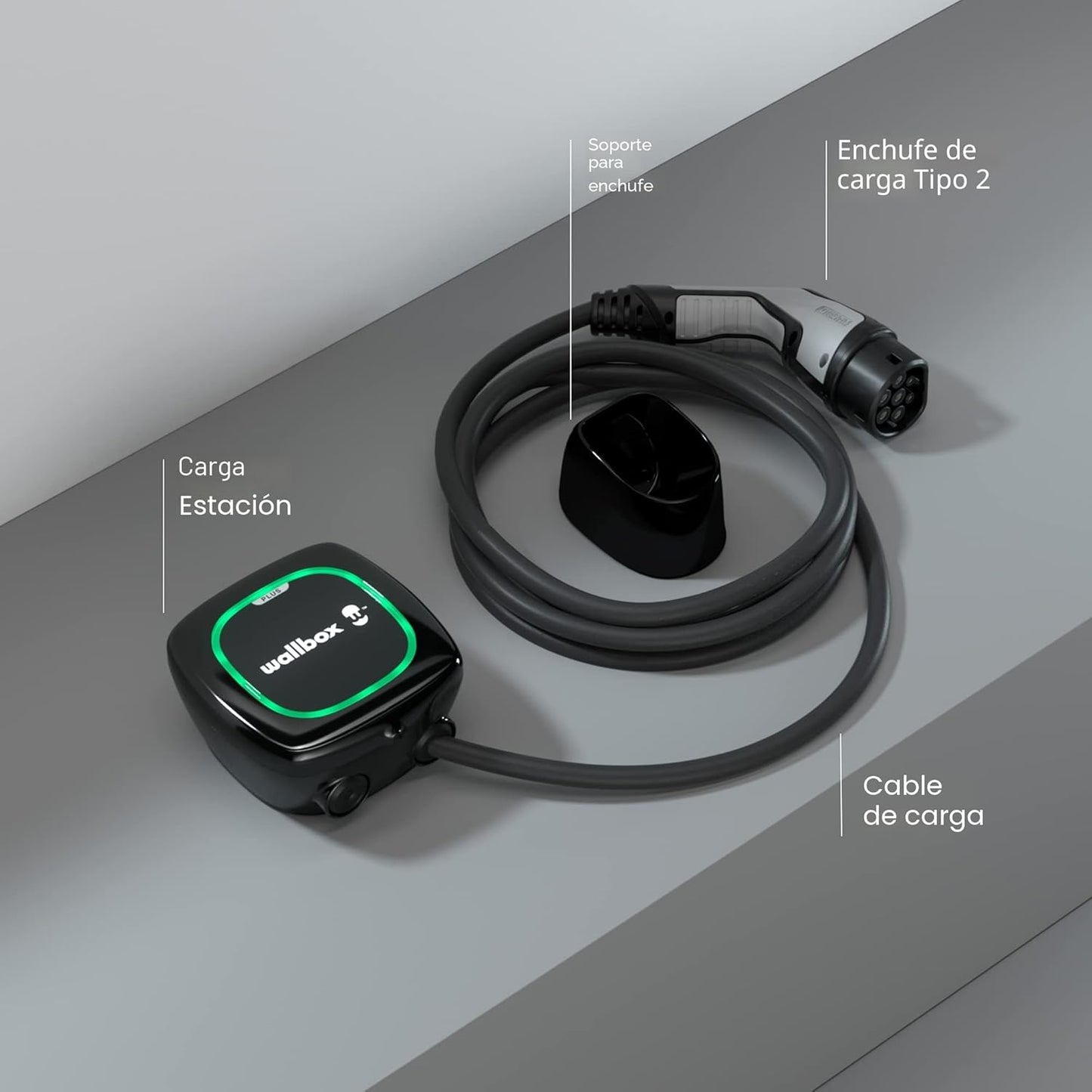 Cargador de vehiculo electrico (7.4kW de Potencia, Cable de 5 Metros