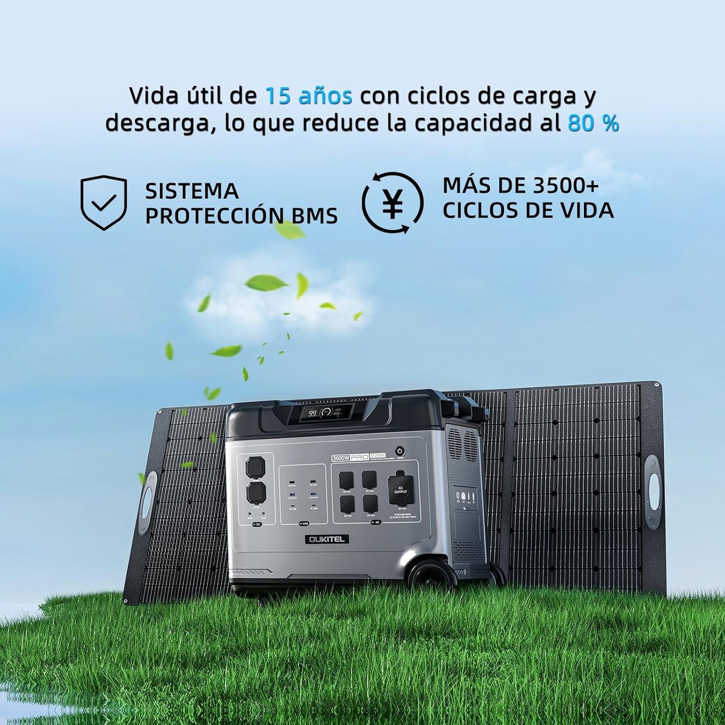 Estación de Energía Portátil 5120Wh, Generador Solar 4000W