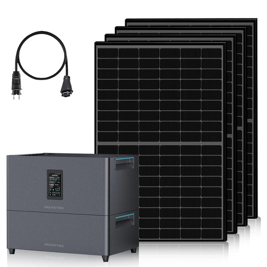 Kit Solar Balcon con almacenamiento, 5,12kWh de Marstek Jupiter C+, 4x430W paneles solares