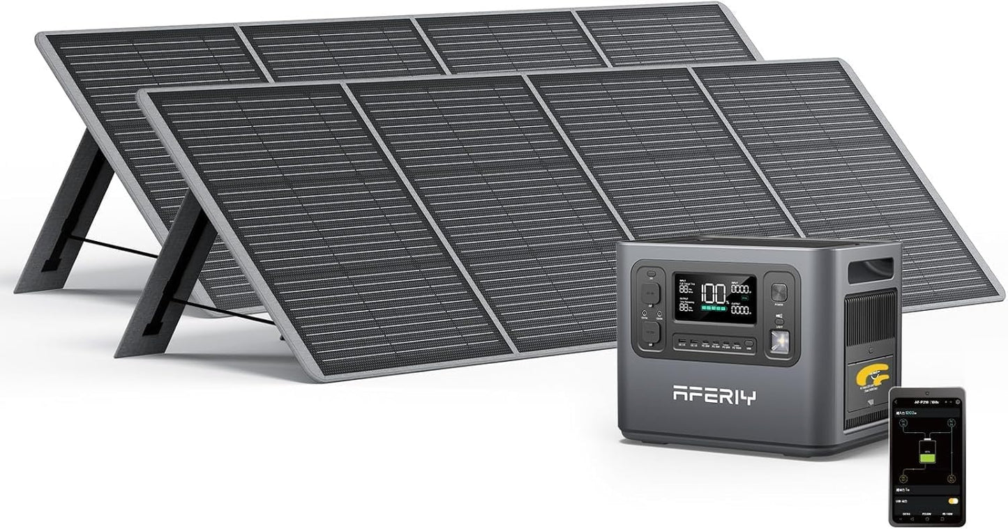 Generador Eléctrico Portátil De 2400 W Con 2 Paneles Solares De 200 W