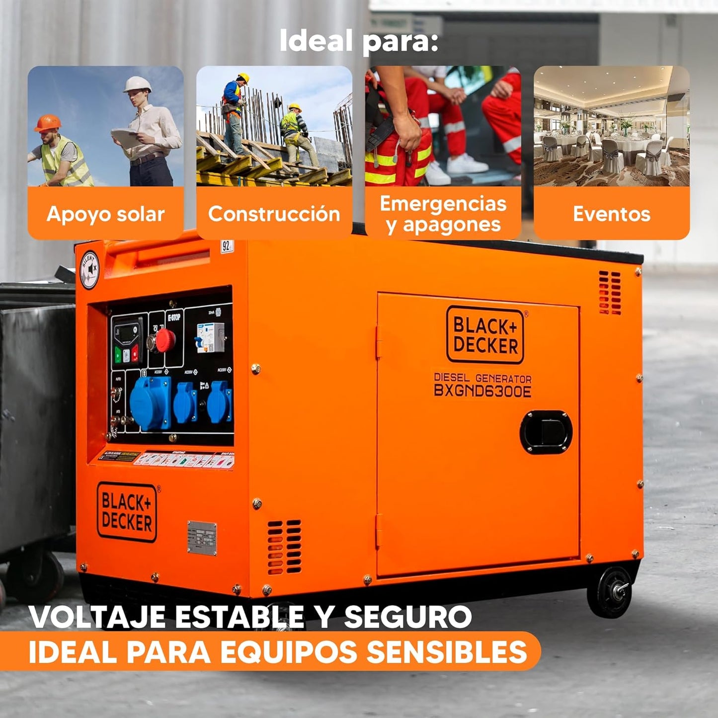 Generador Eléctrico Diésel 6300W para Emergencias y Apoyo Solar
