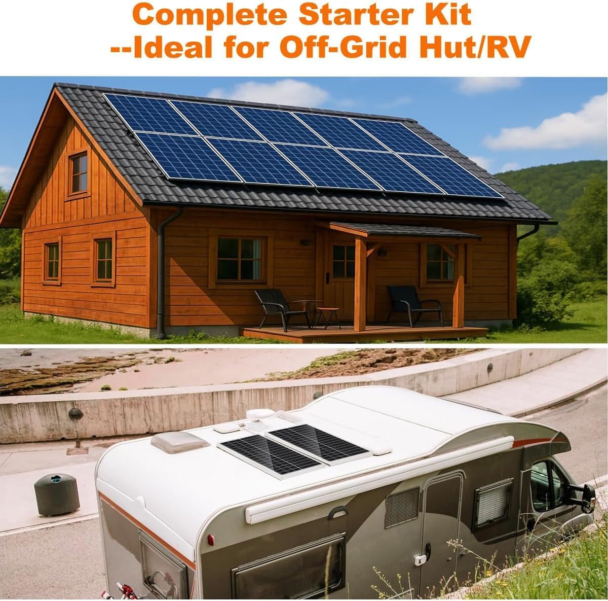 Kit completo de panel solar de 1,92 KWH para sistema solar de RV fuera de la red