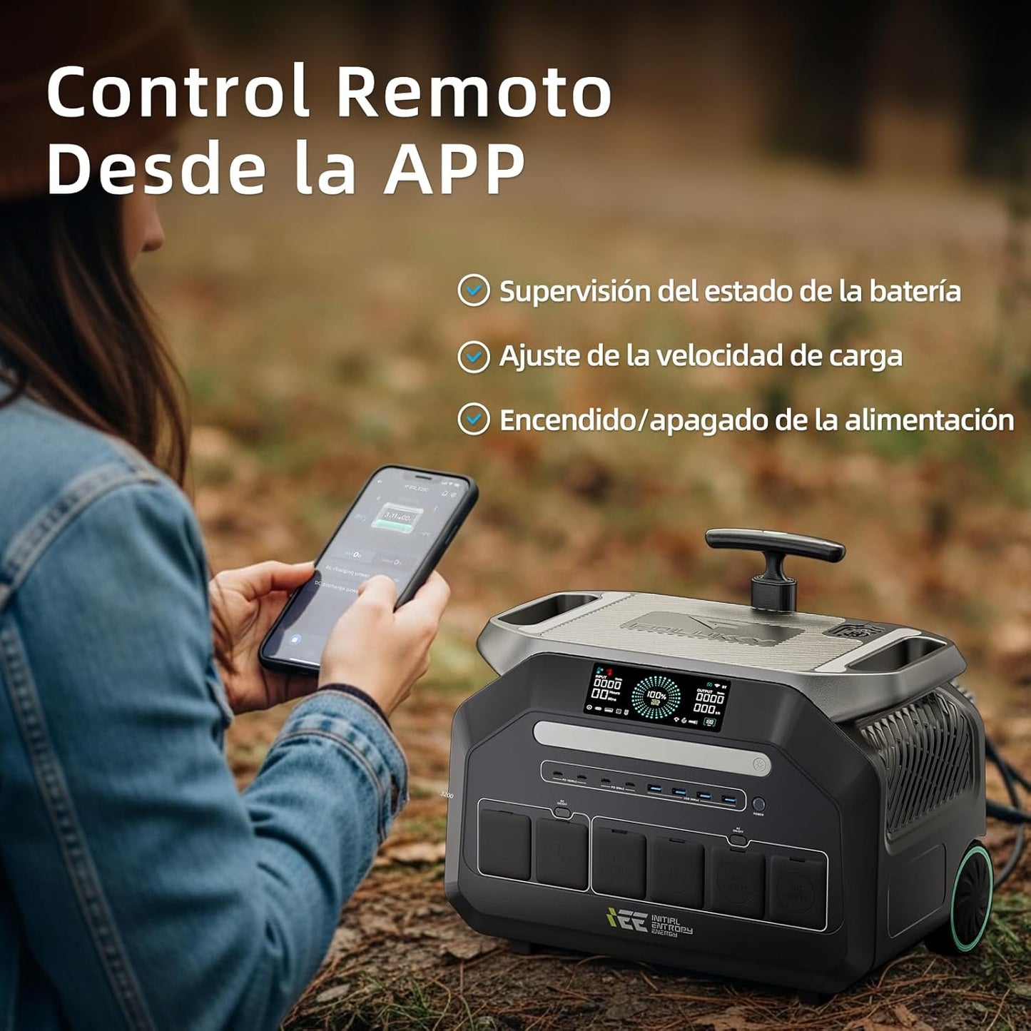 Generador Solar P3200 con Paneles Solare 500W, 2048Wh Estación de Energía Portátil