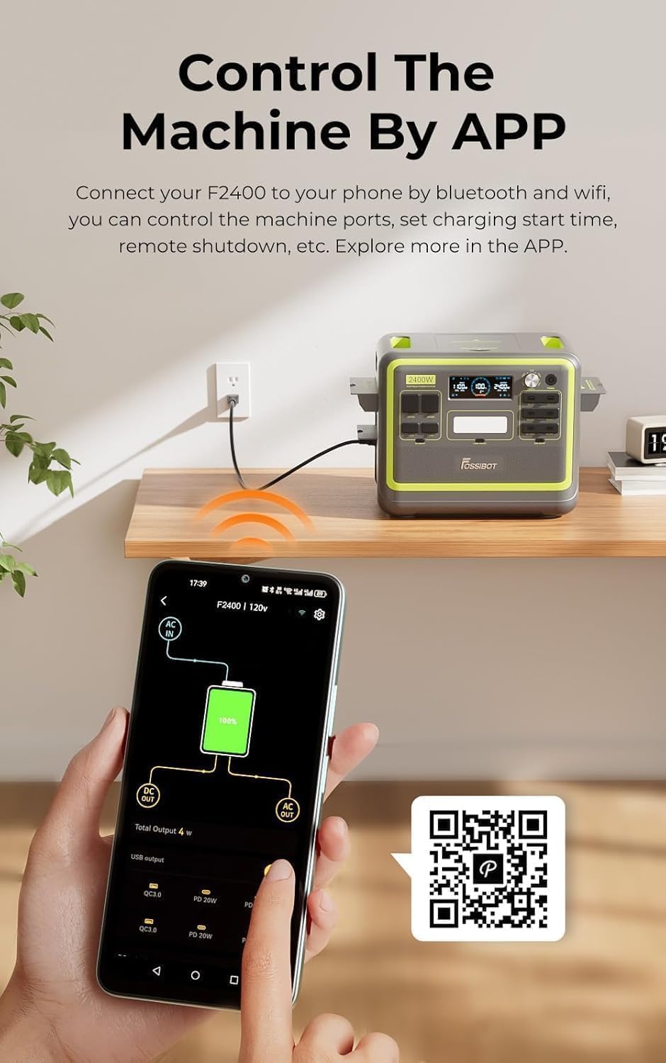 FOSSiBOT F2400 Estacion de Energia Portatil, Batería LiFePO4 2048 Wh