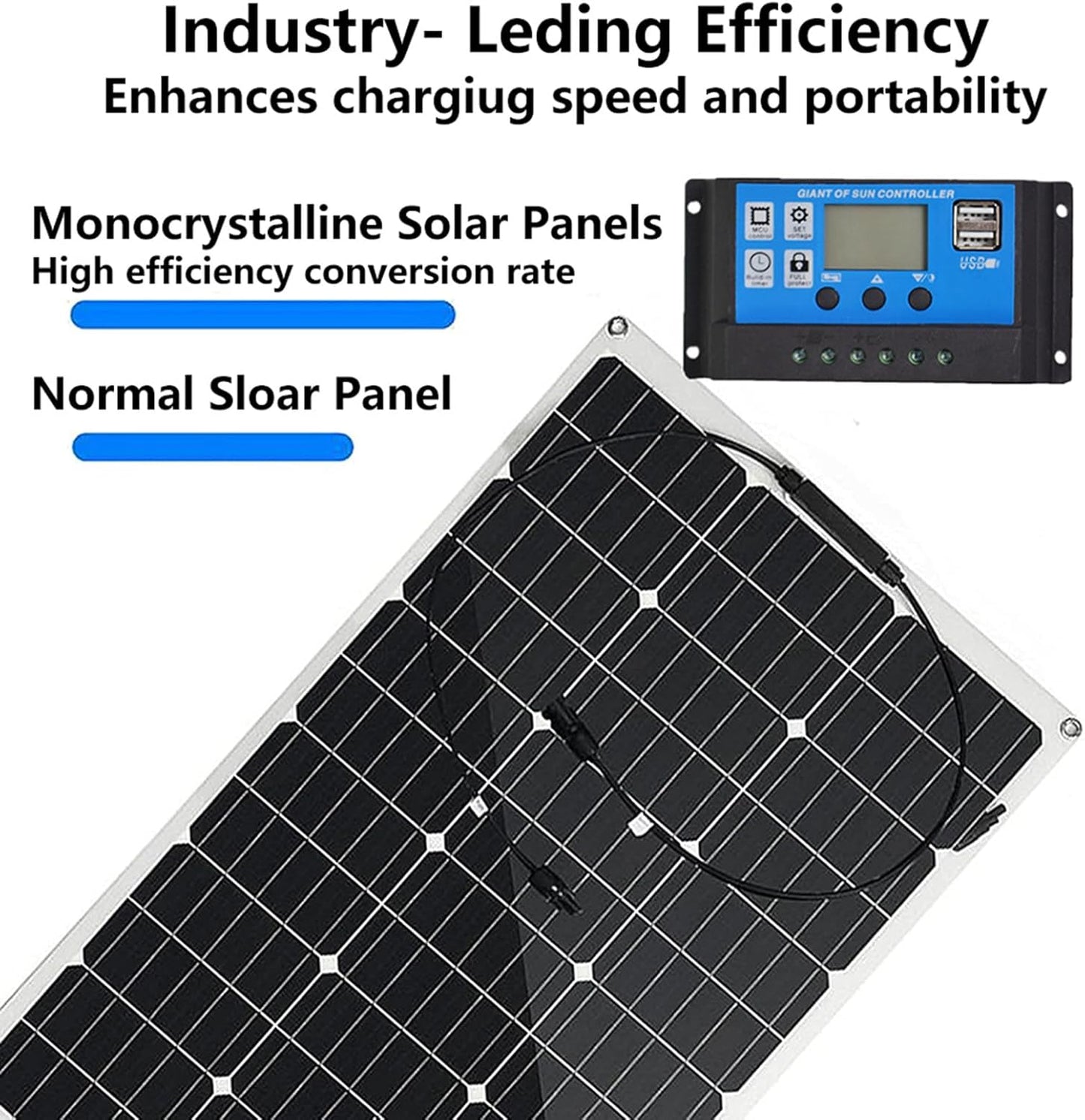 Paneles Solares Flexibles Regulador de Carga 40A