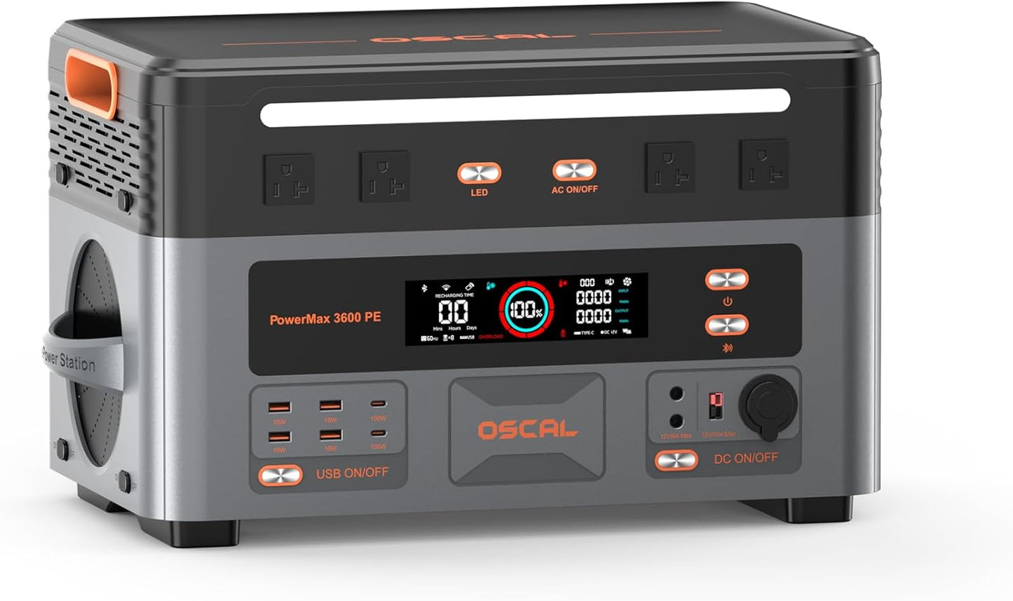 Generador Solar Portatil, 3600W(7200W Pico) Estación de Energía 2016Wh