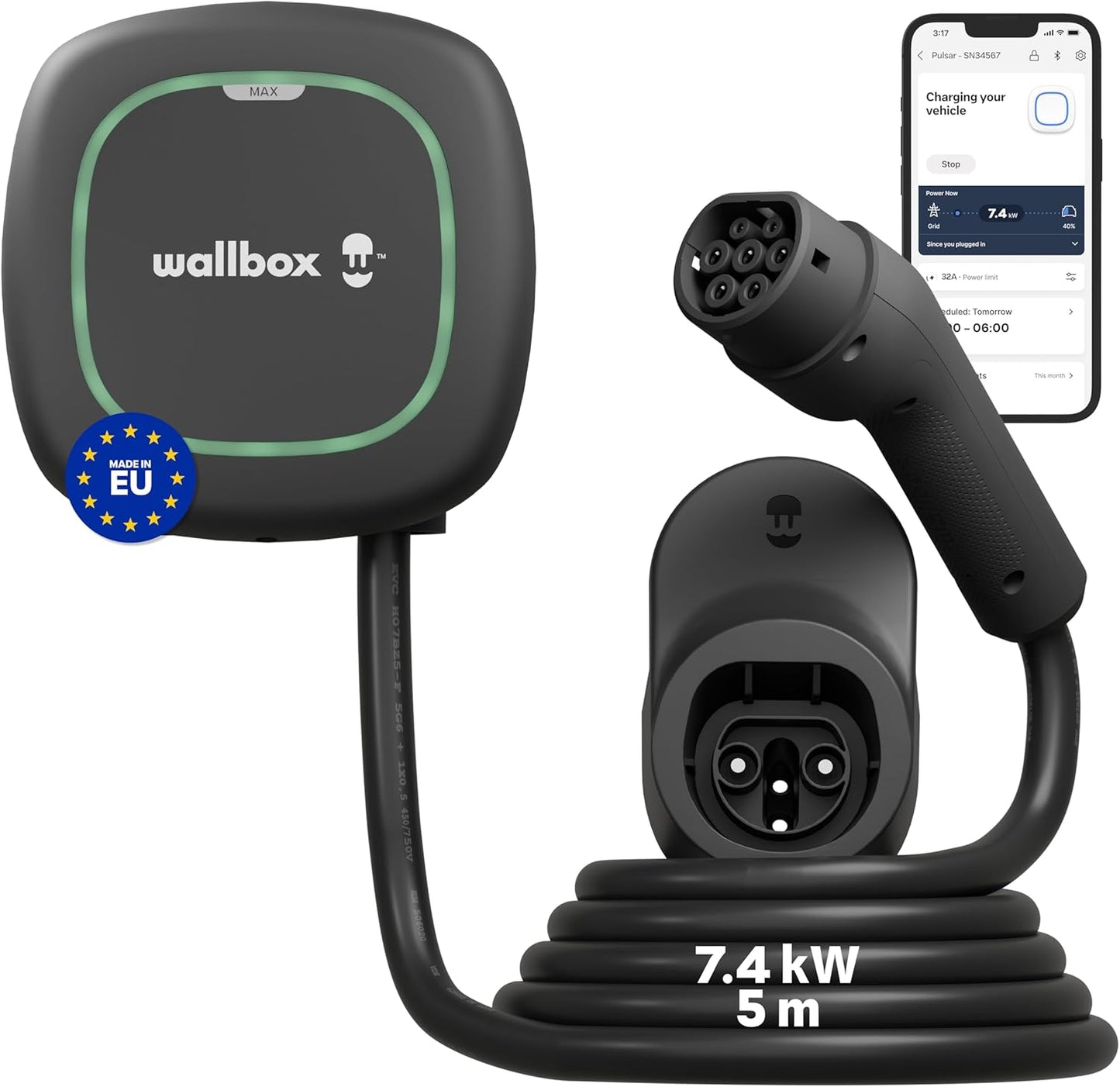 Estación Carga para Vehículo Eléctrico WiFi y Bluetooth