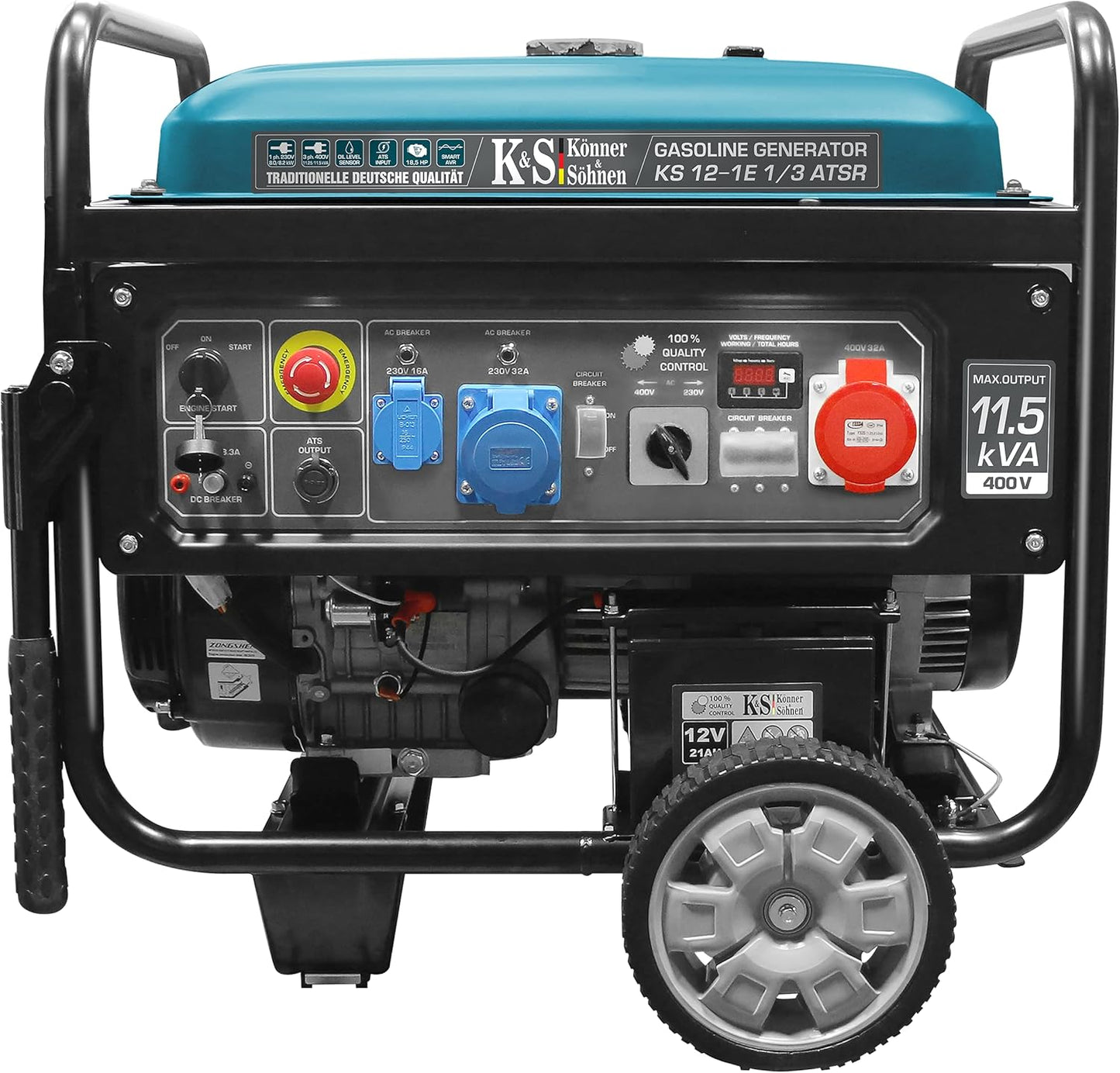 Generador de corriente 18,5 CV Motor de gasolina 1 cilindro 4 tiempos con cobre