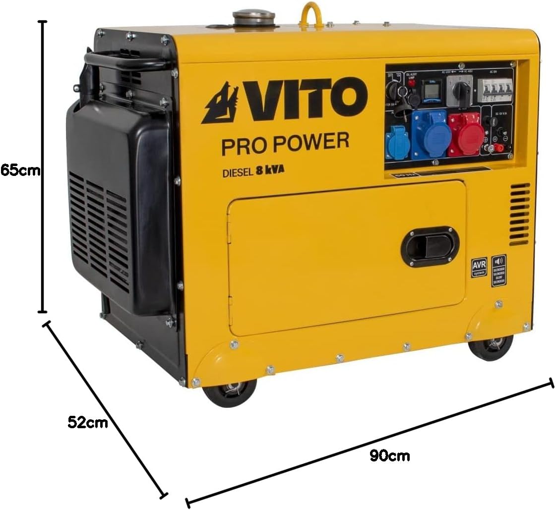 Grupo electrógeno 8 KVA Diesel monofásico/trifásico 4T 12CV 498 cm³ 6500W