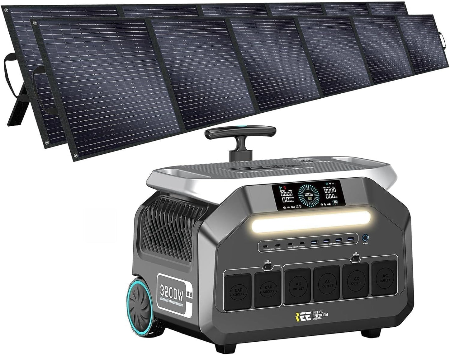Estación de energía portátil P3200, 2048 Wh LiFePO4 Generador solar