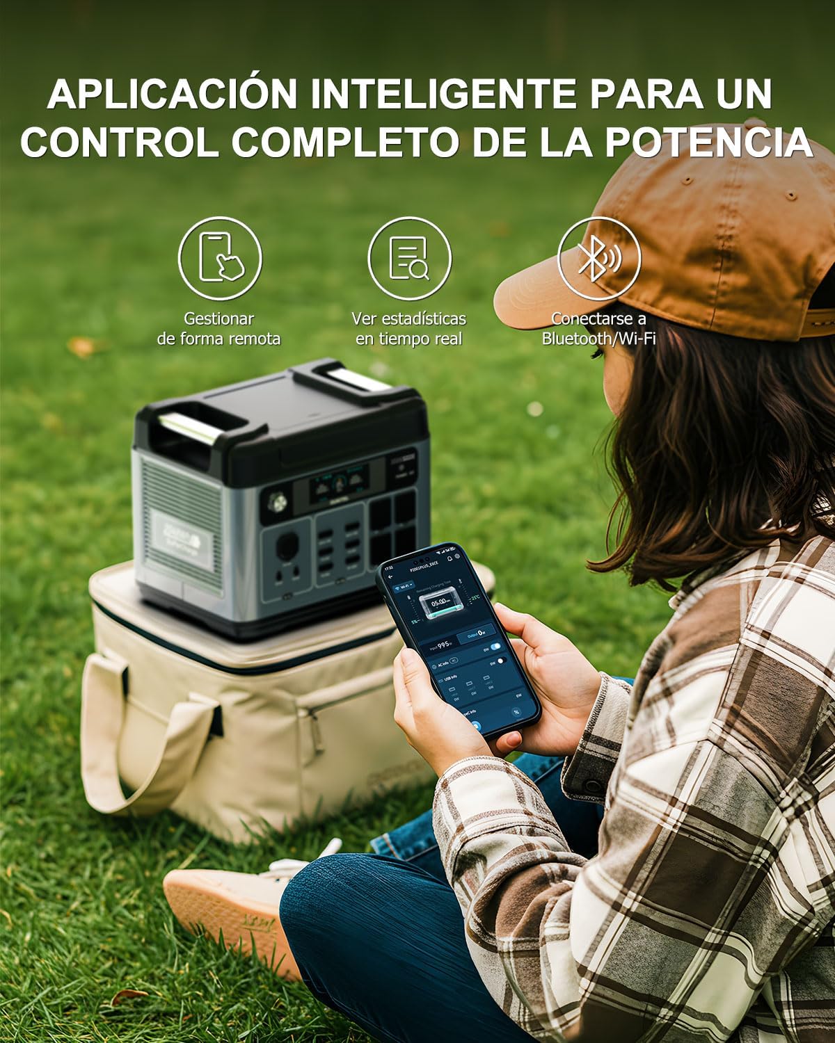 Generador Solar con 2 Panel 400W, 2048Wh Estación de Energía Portátil