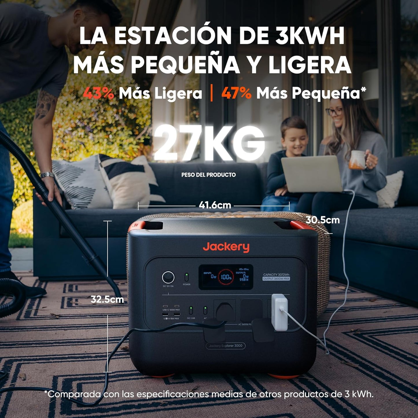 Estación de Energía Portátil, Pequeña y Ligera, para Apagón, Acampada, RV, Hogar
