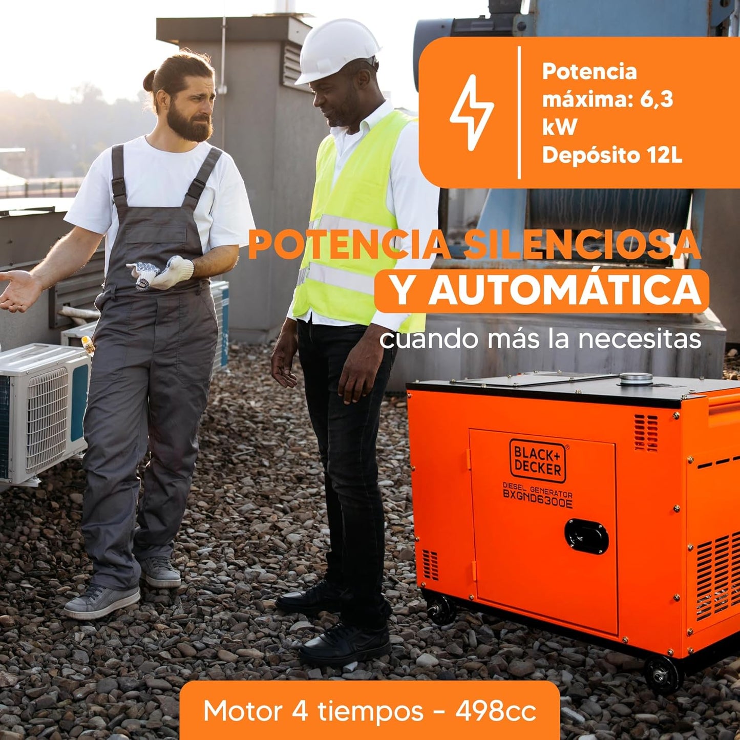 Generador Eléctrico Diésel 6300W para Emergencias y Apoyo Solar