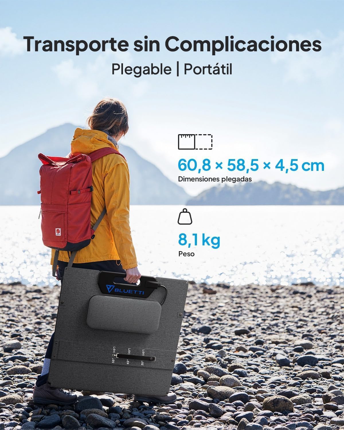 Generador Solar con 2 Panels Solares de 200W, 5529,6Wh Batería LFP de Respaldo con 4 Salidas