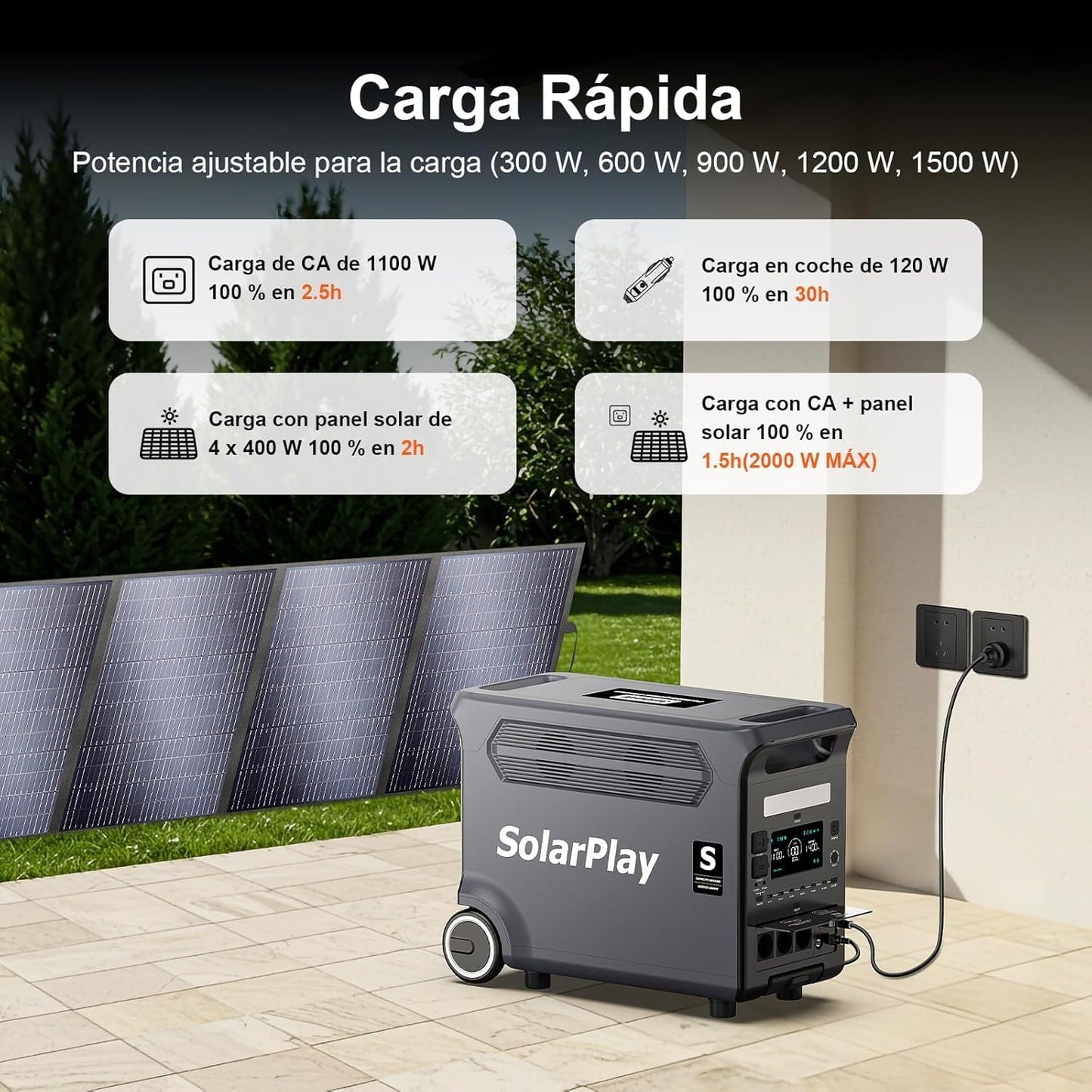 Solar Generator with Panel 400W, 3800Wh Portable Power Station