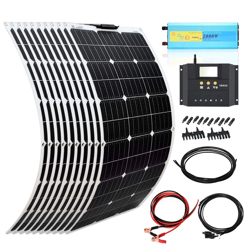 Solar Kit 10pcs 100W Panel solar flexible Módulo mono 2 x 50A