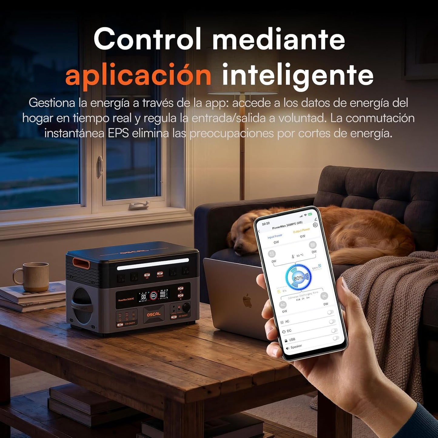 Generador Solar Portatil, 3600W(7200W Pico) Estación de Energía 2016Wh