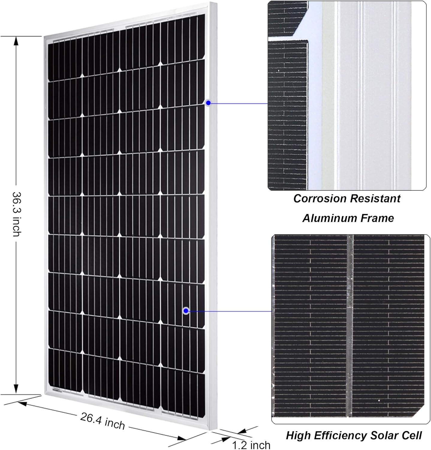 Kit de panel solar de 200 W 12/24 V para casa rodante, barco