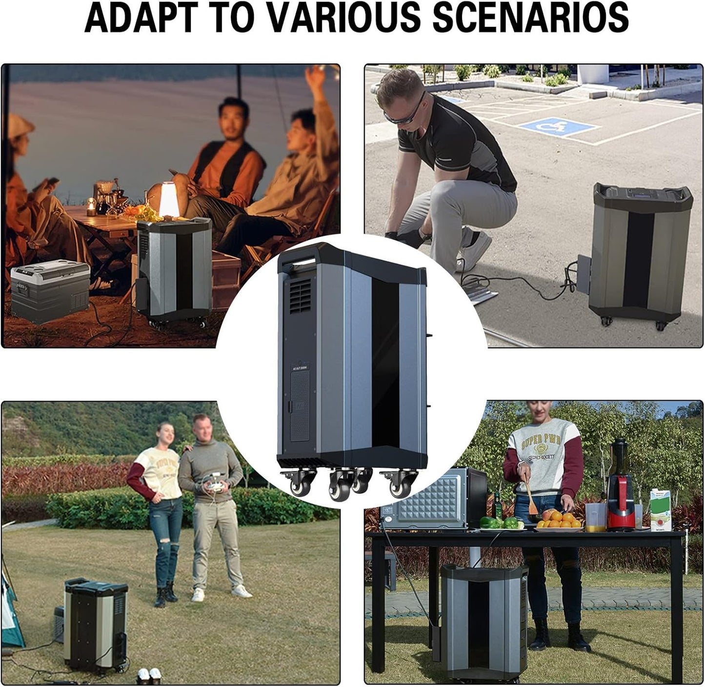 Generador Solar Portátil,2000W LiFePO4 Estación de Energía