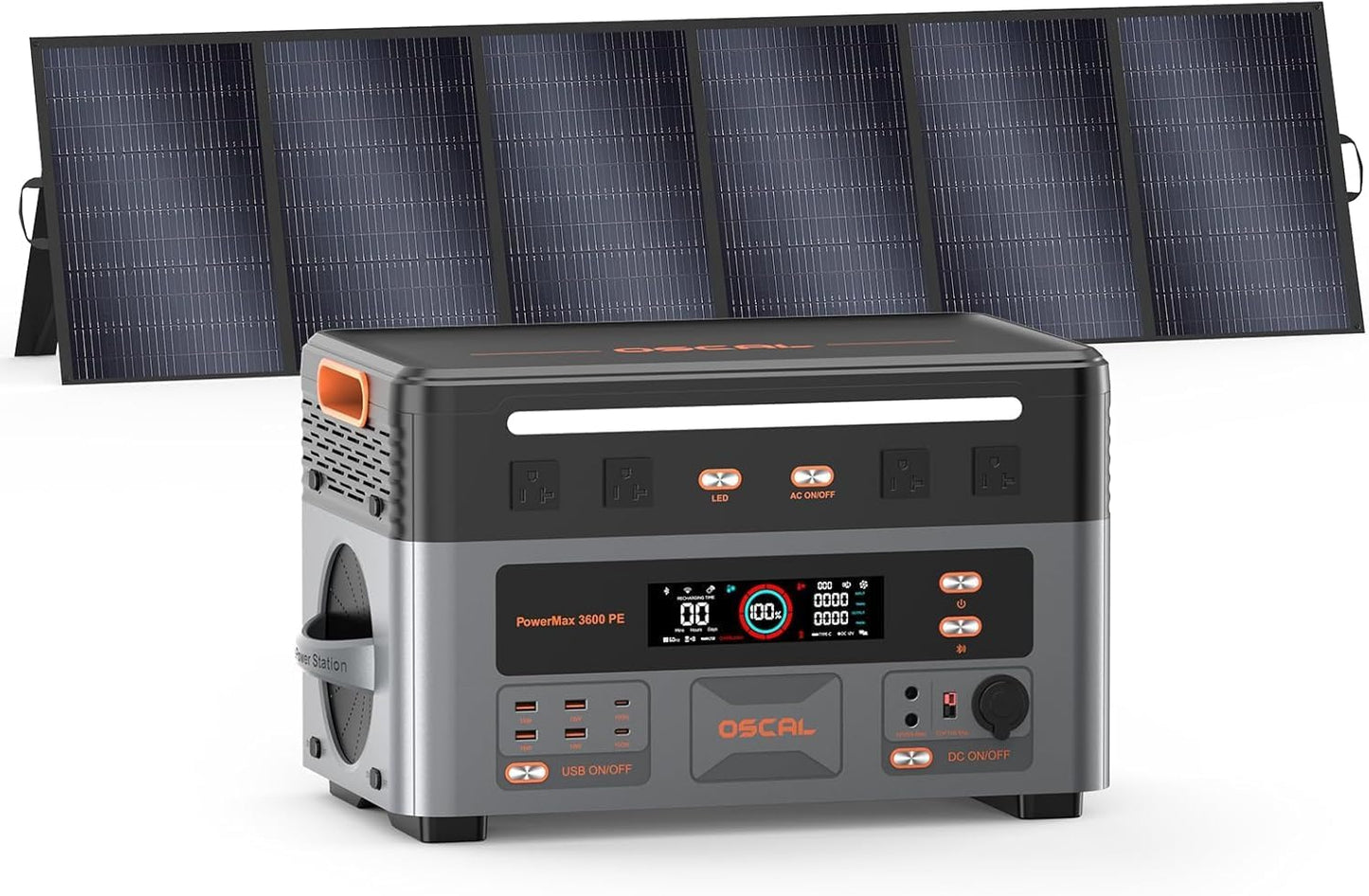 Estación de Energía Portátil con 1 Panel 500W, Generador Solar 2016Wh, Batería LiFePO4