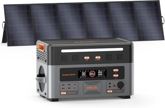 Estación de Energía Portátil con 1 Panel 500W, Generador Solar 2016Wh, Batería LiFePO4