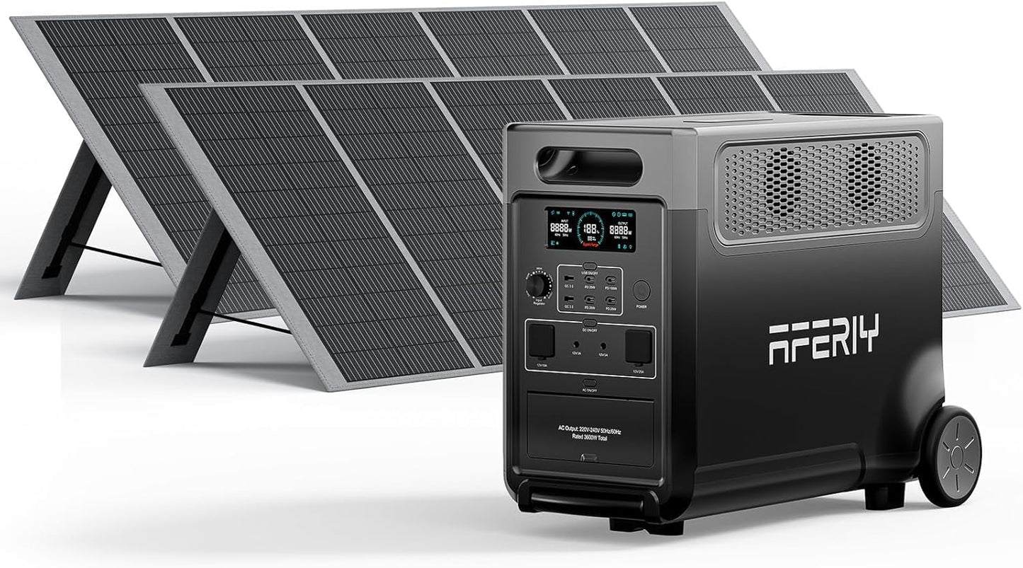 Generador Solar 3600 W Con 2 Paneles Solares de 400 W, Batería Portátil LiFePO4