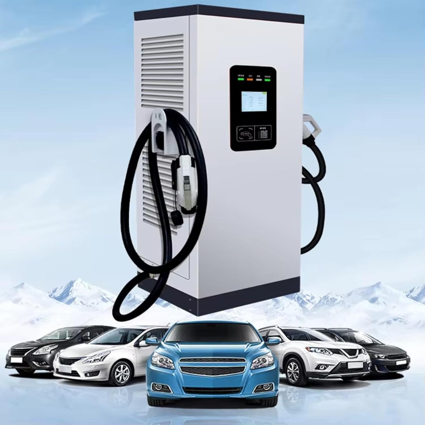 Estación de carga de vehículos eléctricos ecológica de alto amperaje de 320 kW