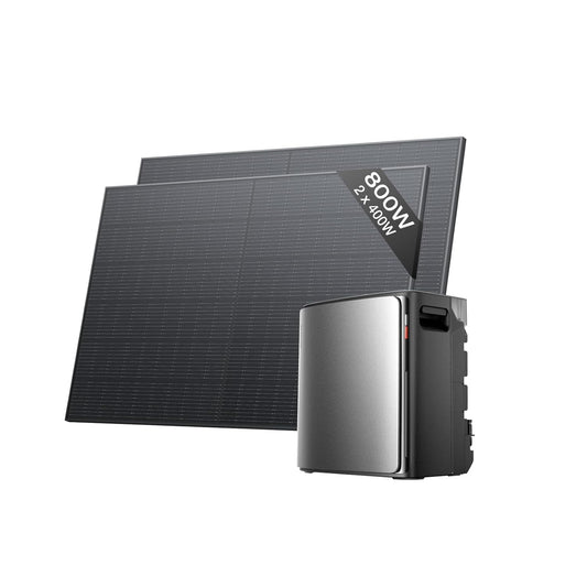 kit solar con 2 paneles solares de 400 W, entrada solar de 2800 W (4 MPPT)