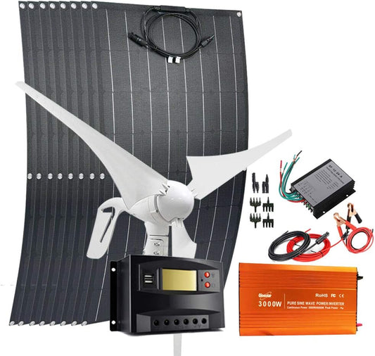 Solar Wind Power Home Kit de 1200 W con inversor de 300 W