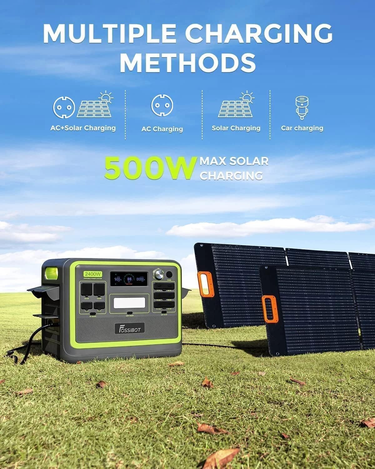 FOSSiBOT F2400 Estacion de Energia Portatil, Batería LiFePO4 2048 Wh