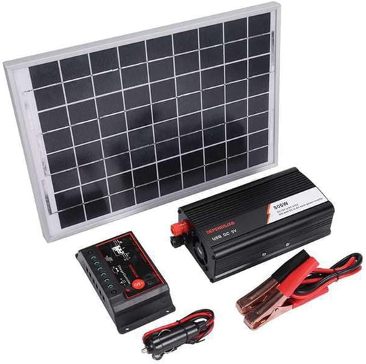 Kit De Panel Solar Portátil De 20 W con Inversor De 800 W