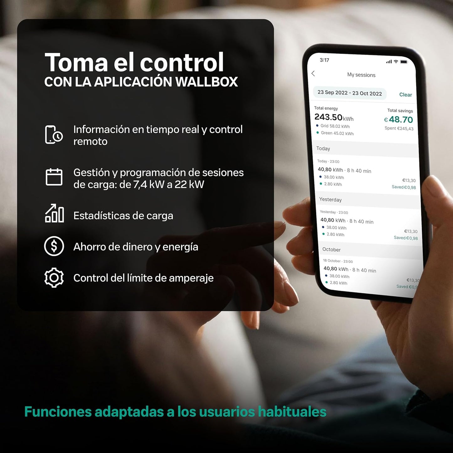 Estación Carga para Vehículo Eléctrico WiFi y Bluetooth