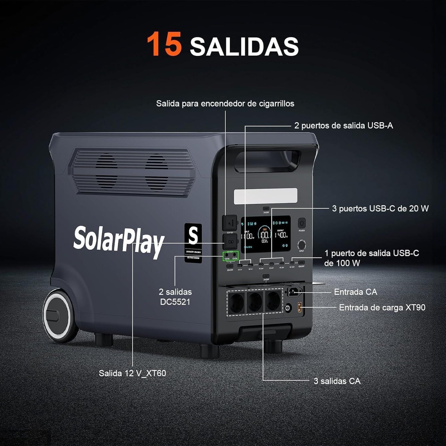 Solar Generator with Panel 400W, 3800Wh Portable Power Station