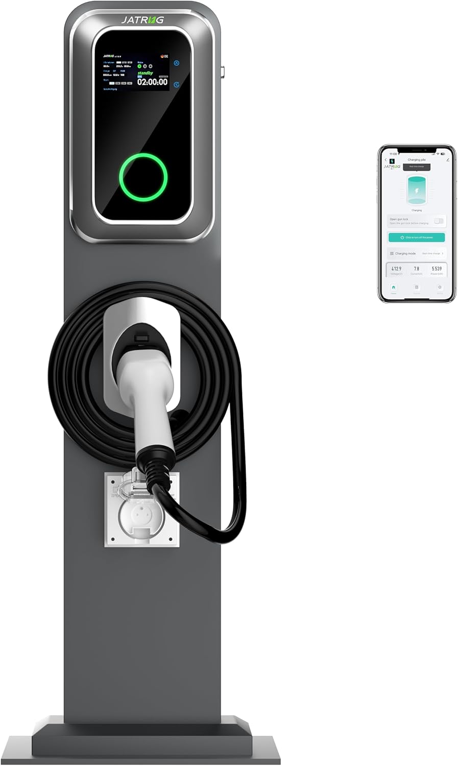 Kit terminal de carga S1 wallbox 22kw 32A trifásico cable 8M vehículos eléctricos