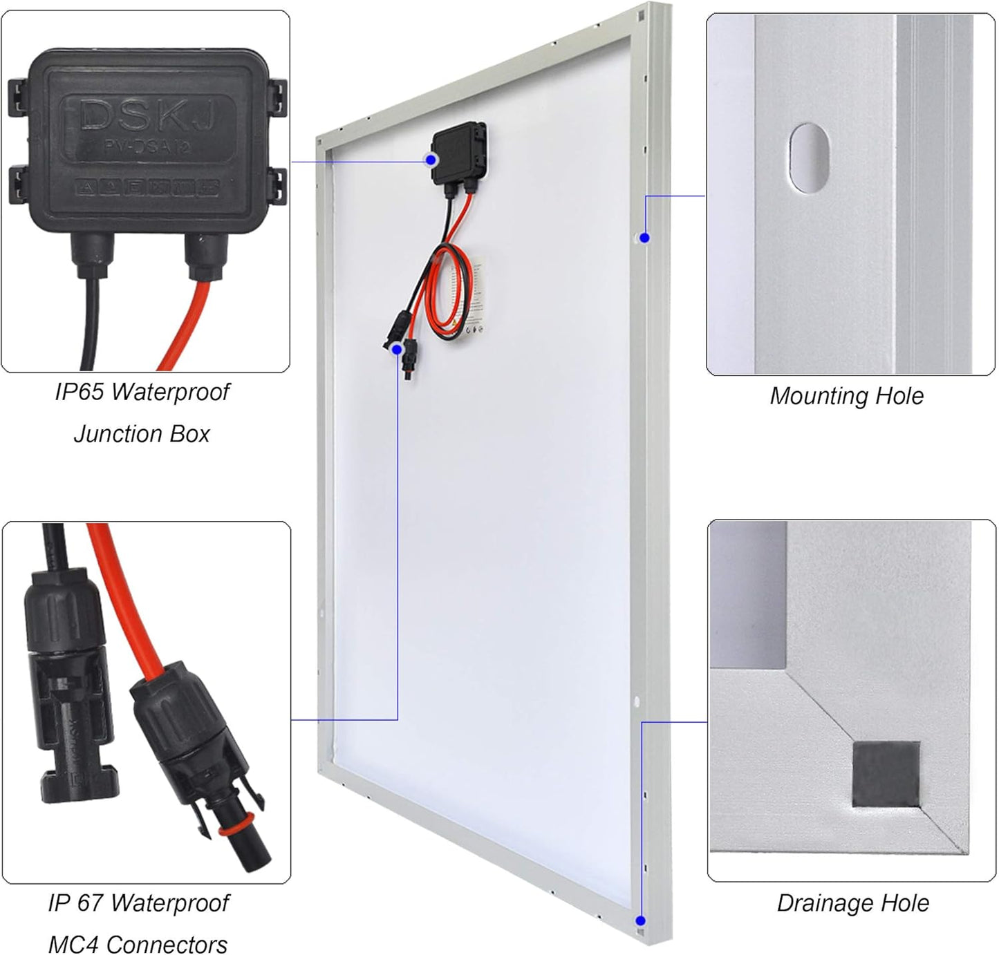 Kit de panel solar de 200 W 12/24 V para casa rodante, barco