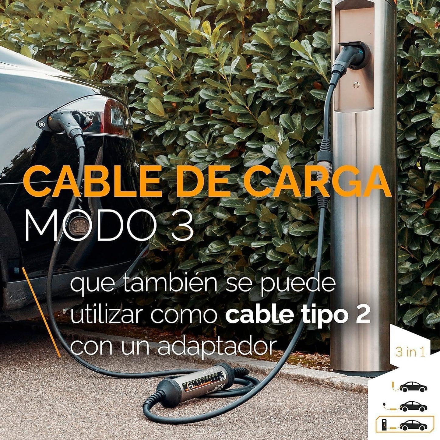 Cargador Coche Electrico con Cable Tipo 2