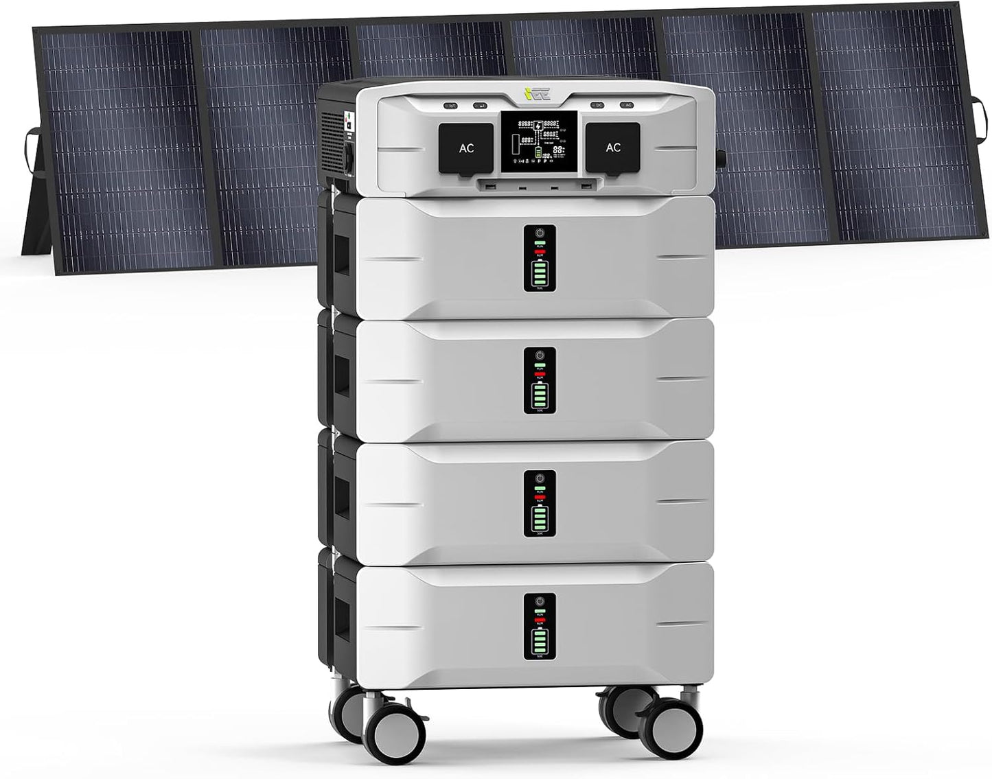 Generador Solar con Panel 500W, 5000W Estación de Energía Portátil