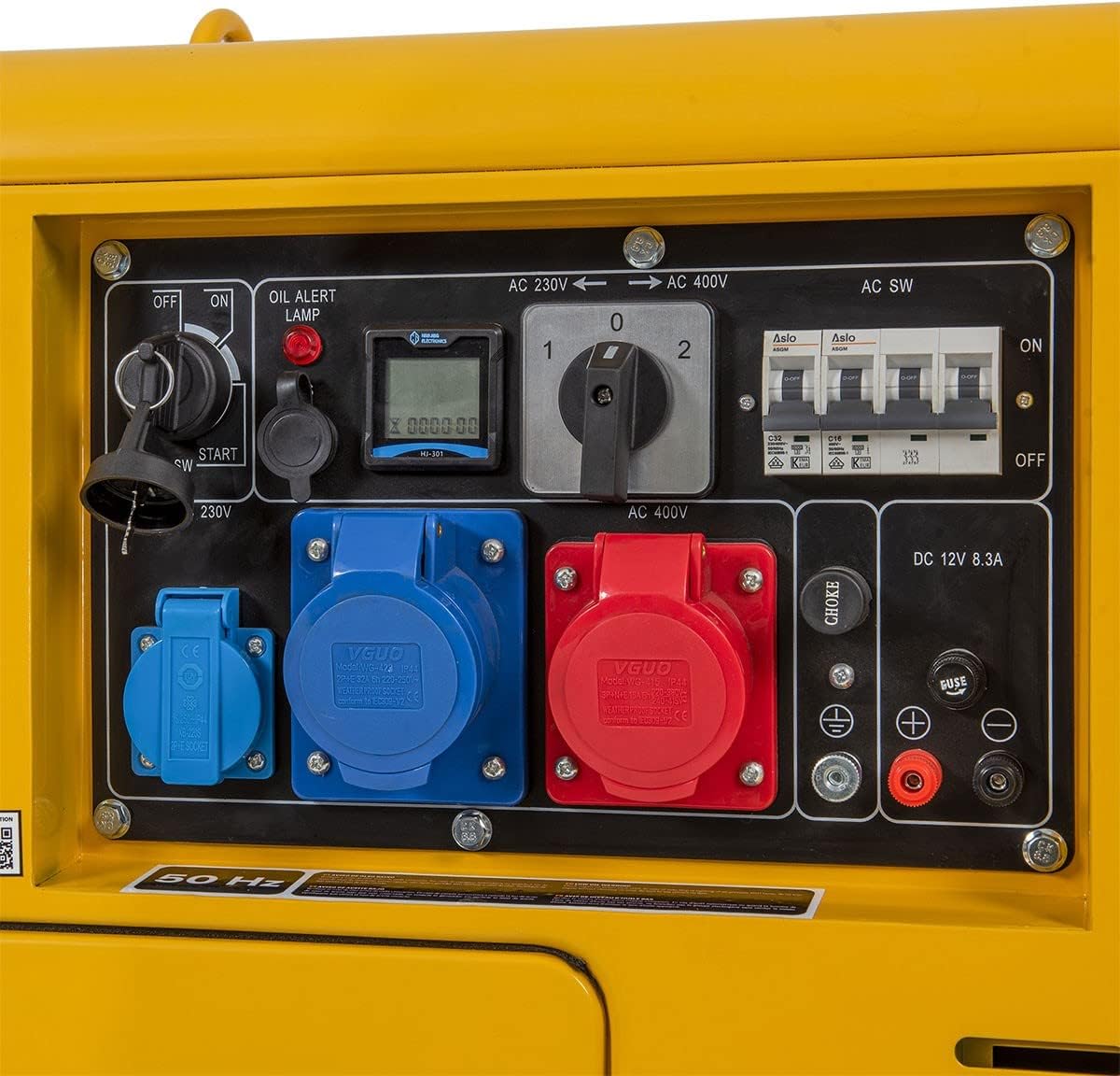 Grupo electrógeno 8 KVA Diesel monofásico/trifásico 4T 12CV 498 cm³ 6500W