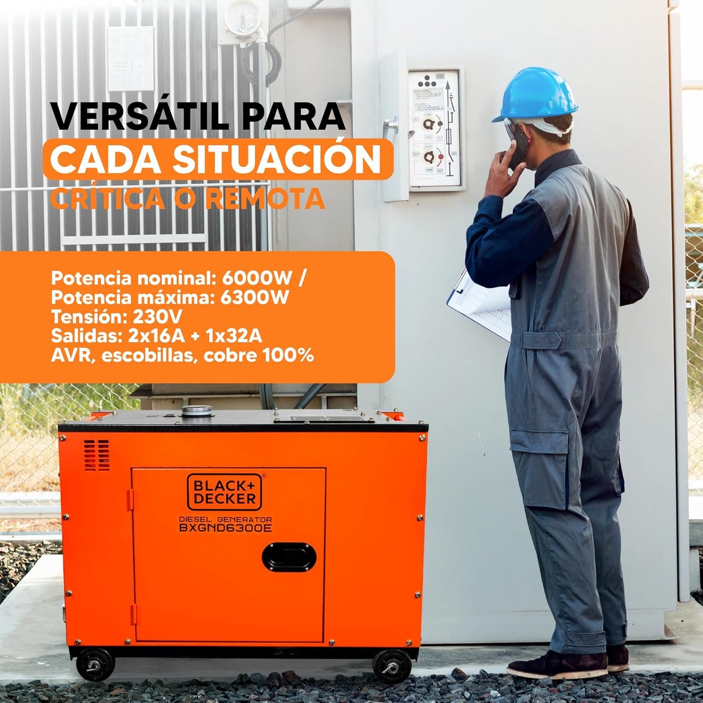Generador Eléctrico Diésel 6300W para Emergencias y Apoyo Solar