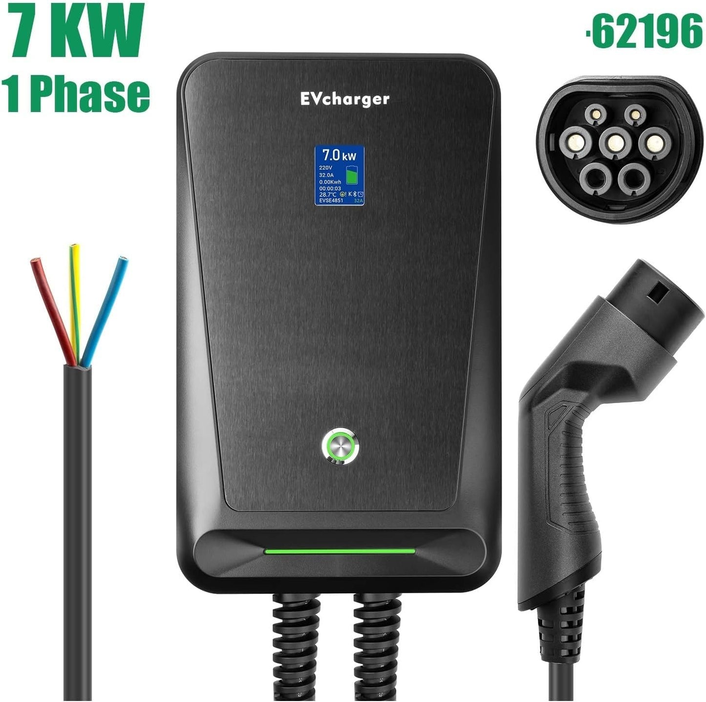 Cargador de coche eléctrico Cargador EV tipo 2 16A trifásico EVSE
