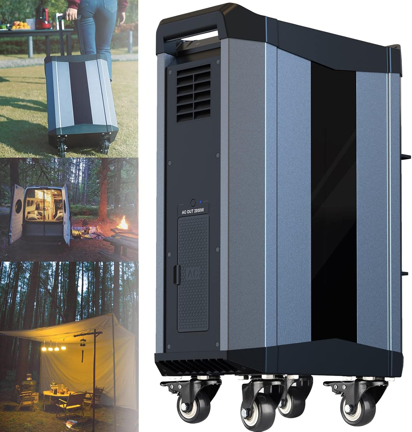 Generador Solar Portátil,2000W LiFePO4 Estación de Energía